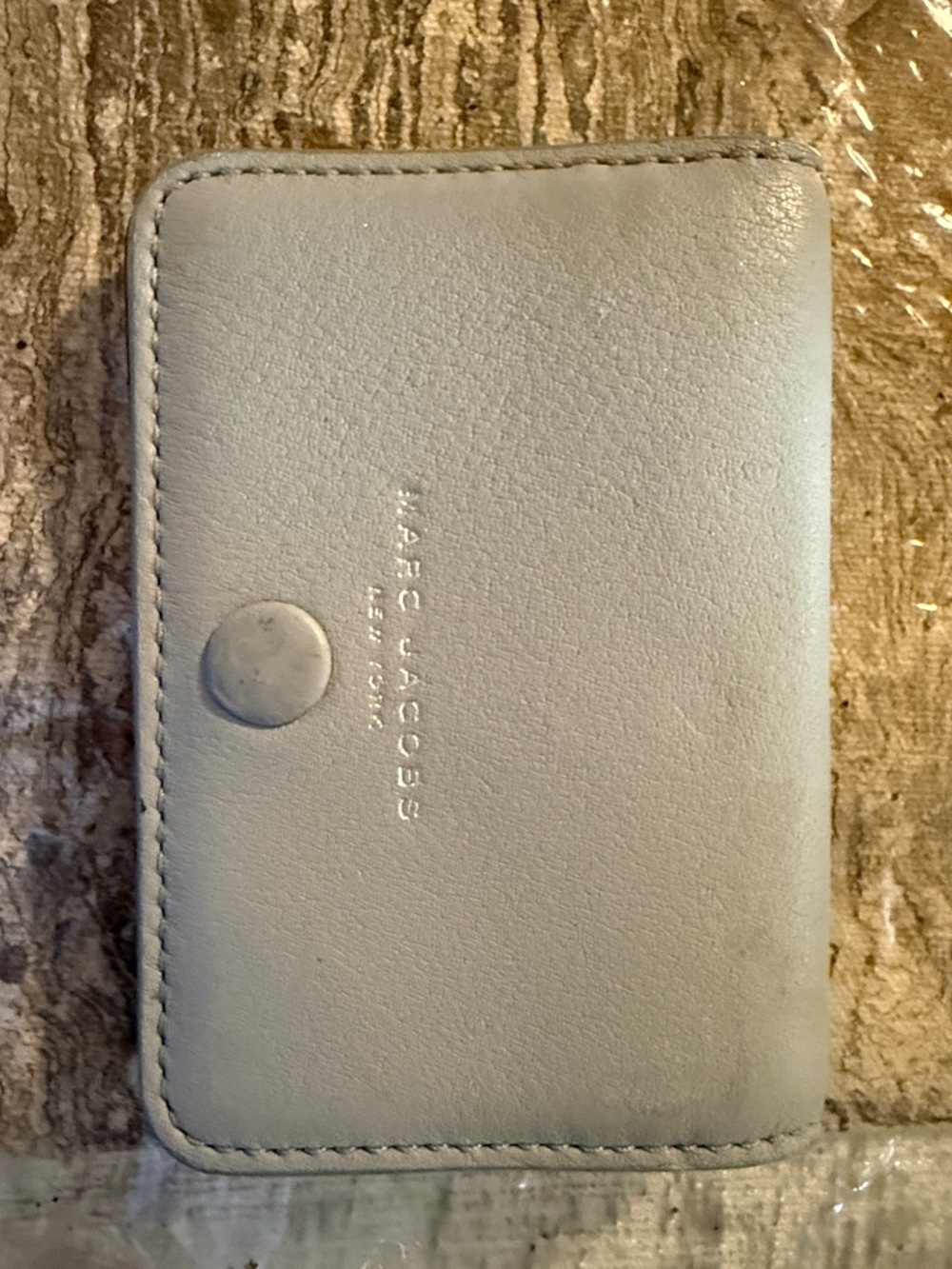 Marc Jacobs Pale Gray Leather Snap Card Case